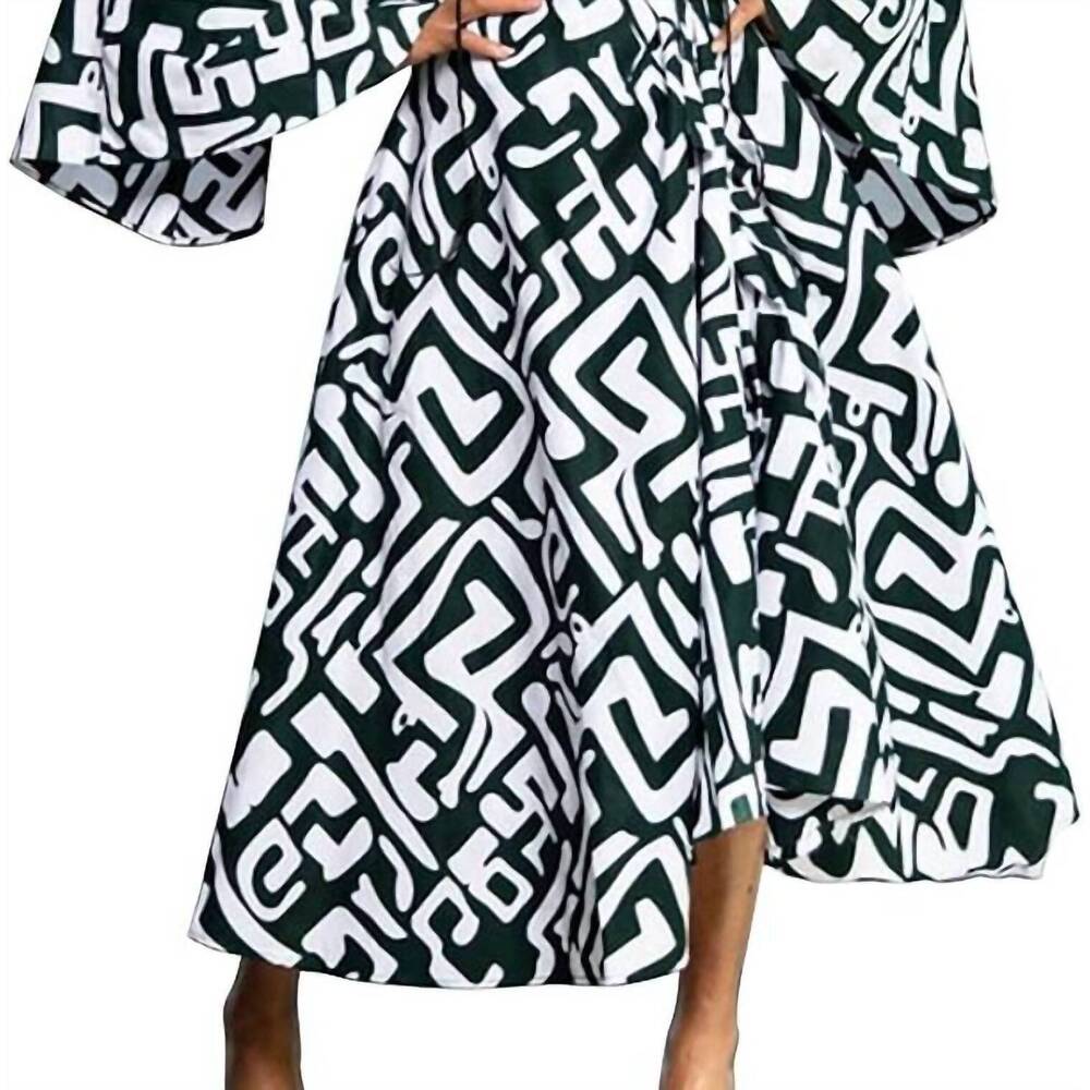 NEW KARA CHIC ankara wrap dress in white/blue